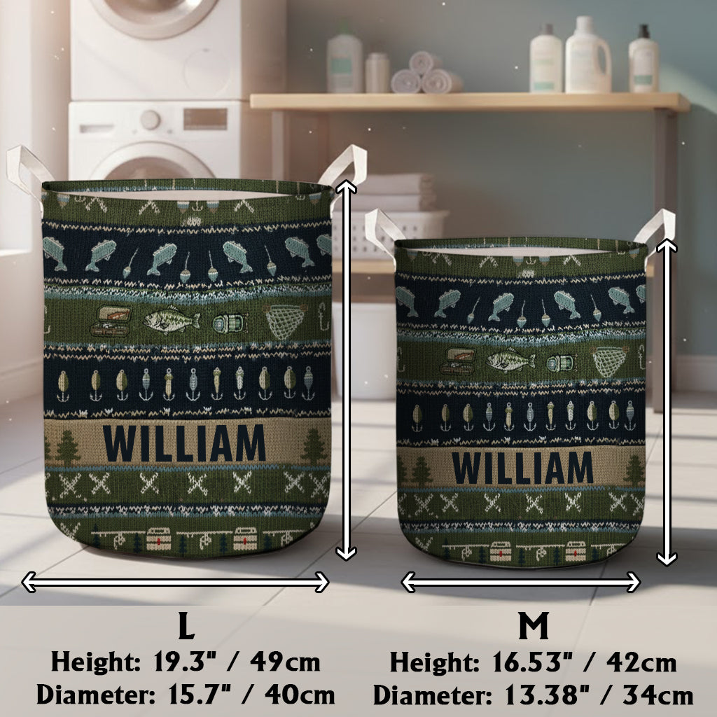 Accro à la pêche - Panier de rangement de pêche personnalisé