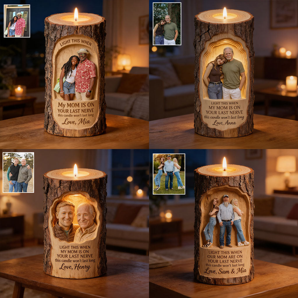 Allumez cette bougie - Support en bois personnalisé pour père