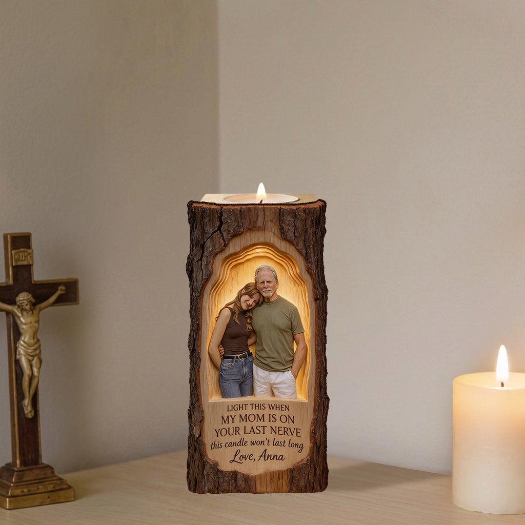 Allumez cette bougie - Support en bois personnalisé pour père