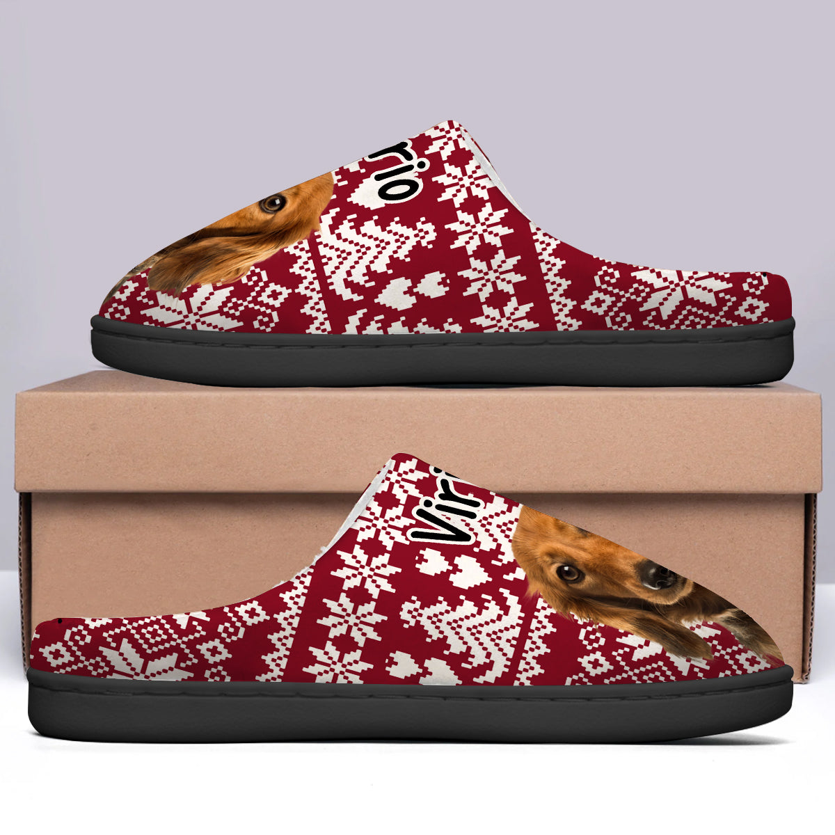 Pantoufles personnalisées avec photo d'animal de compagnie - Pantoufles personnalisées pour chiens