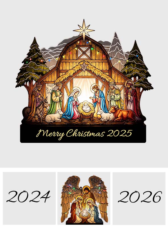 Joyeux Noël - Veilleuse LED chrétienne personnalisée en acrylique