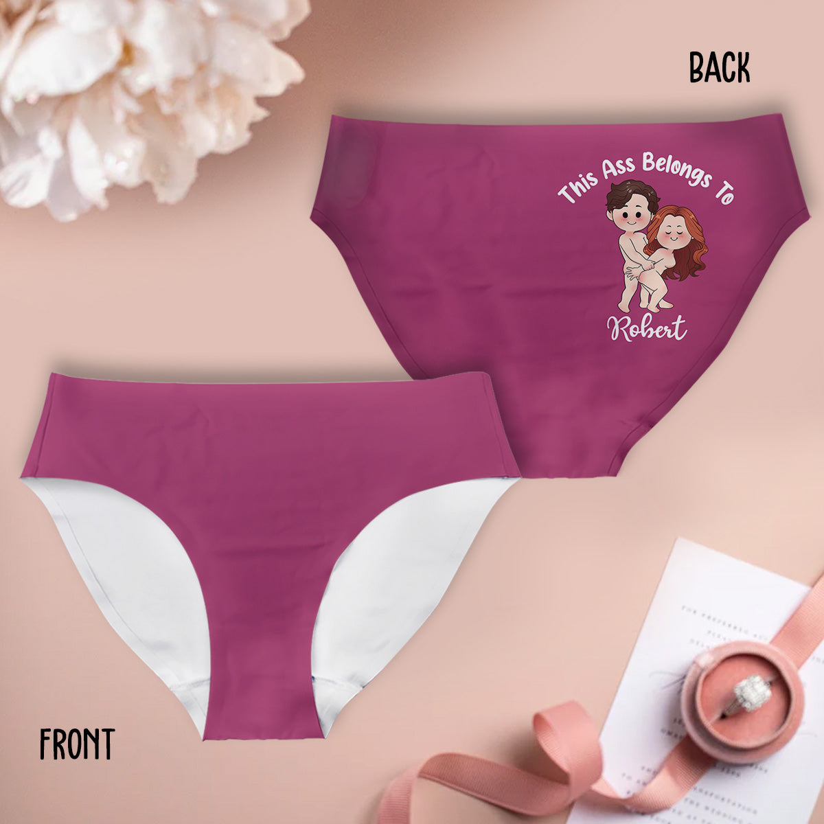 Ce cadeau « Ce cul est pris » est pour elle ou lui - Slips personnalisés pour couple (femme et homme)