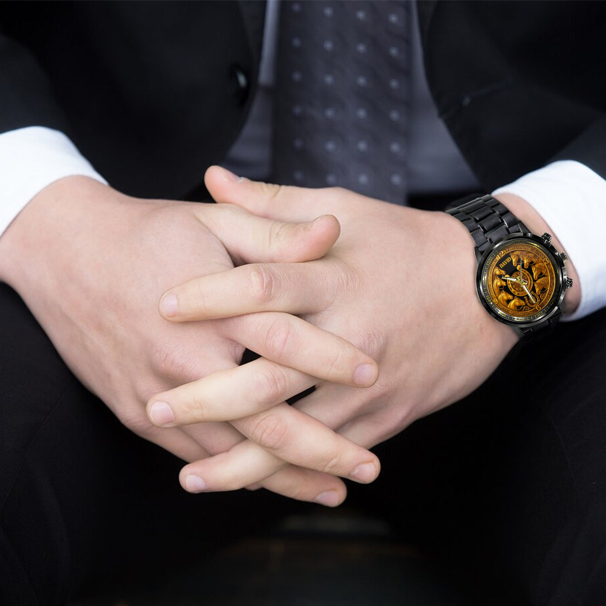 Golden Horse - Montre-bracelet personnalisée à motif cheval