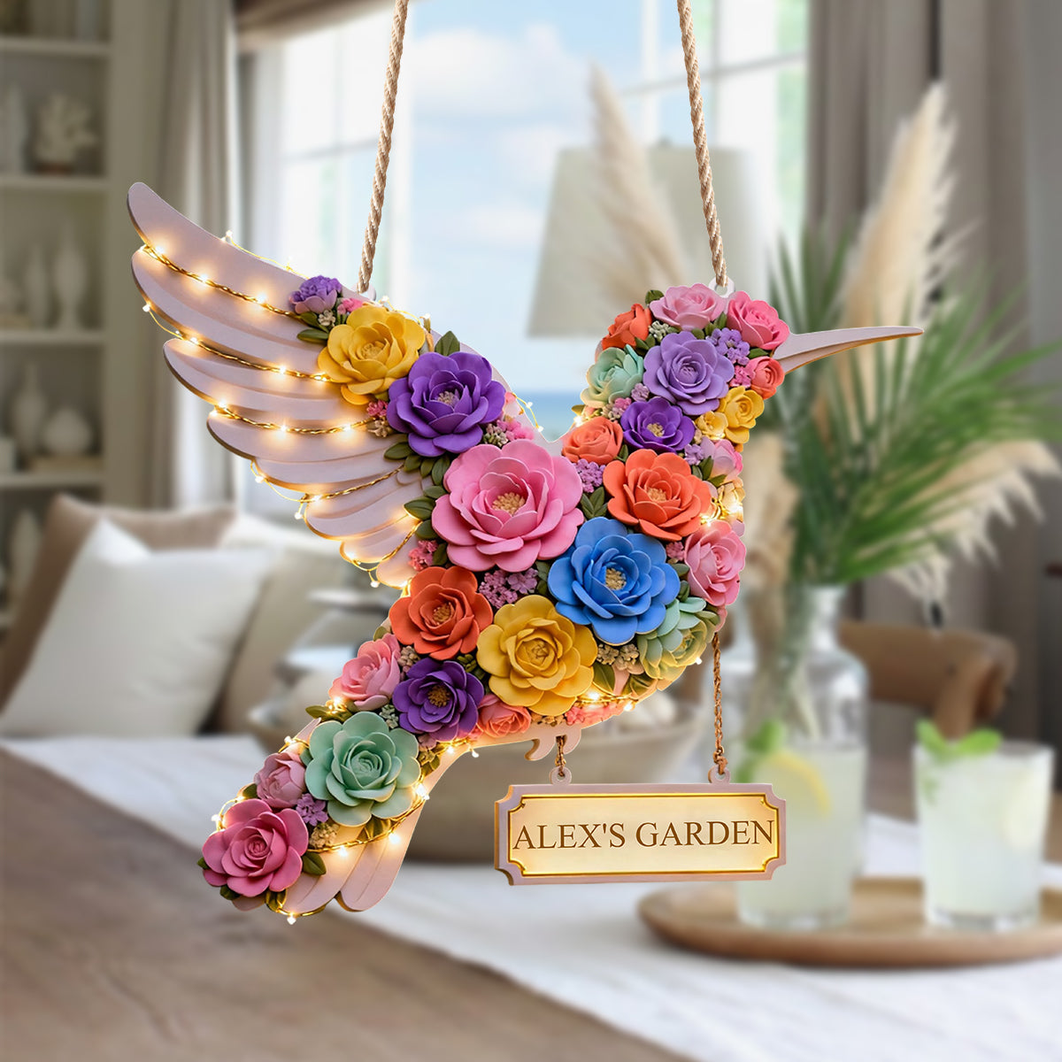 Mon beau jardin - Panneau lumineux LED personnalisé pour le jardinage en acrylique