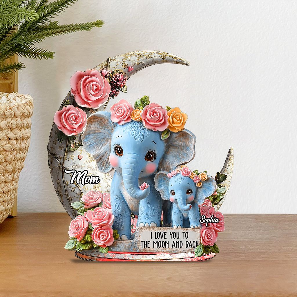 I Love You To The Moon And Back - Personalized Mother Custom Shaped Acrylic Plaque