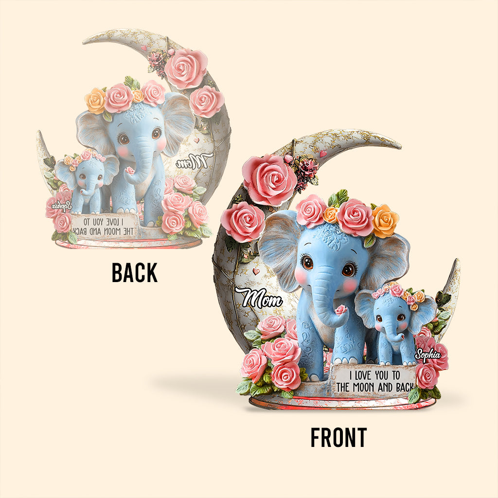 I Love You To The Moon And Back - Personalized Mother Custom Shaped Acrylic Plaque