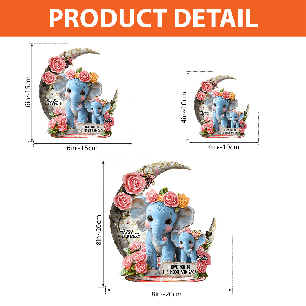 I Love You To The Moon And Back - Personalized Mother Custom Shaped Acrylic Plaque