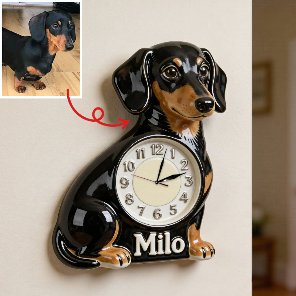 Horloge murale lumineuse LED personnalisée pour animaux de compagnie - J'aime mon animal