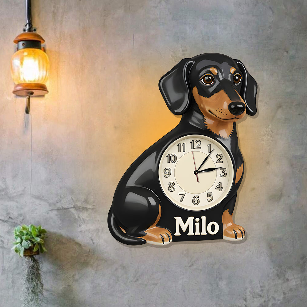 Horloge murale lumineuse LED personnalisée pour animaux de compagnie - J'aime mon animal
