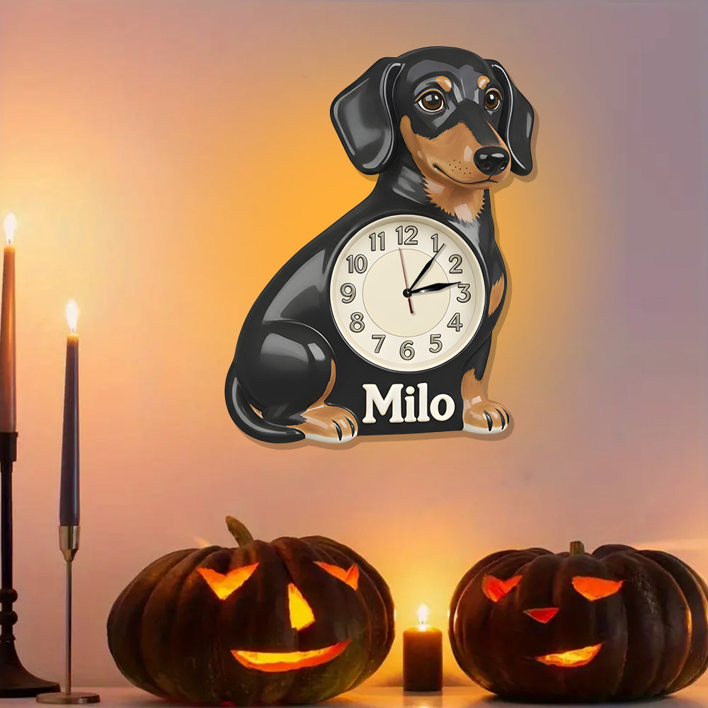 Horloge murale lumineuse LED personnalisée pour animaux de compagnie - J'aime mon animal