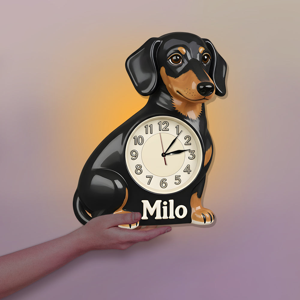 Horloge murale lumineuse LED personnalisée pour animaux de compagnie - J'aime mon animal