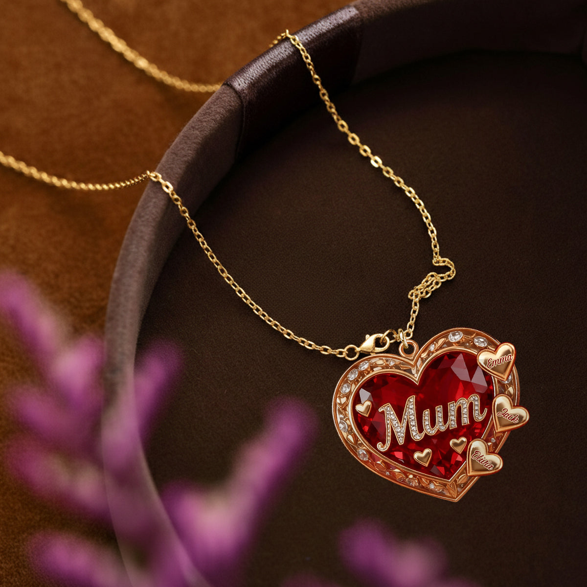 We Love You Mom - Personalized Mother Shaped Metal Pendant Necklace
