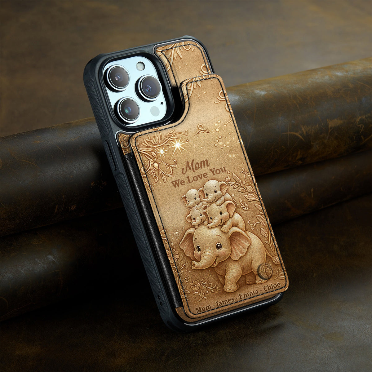 Nous t'aimons - Étui portefeuille personnalisé pour maman, entièrement imprimé