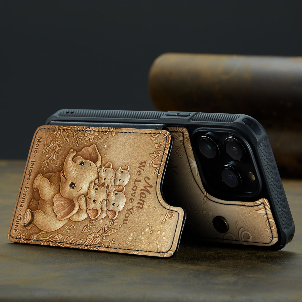 Nous t'aimons - Étui portefeuille personnalisé pour maman, entièrement imprimé