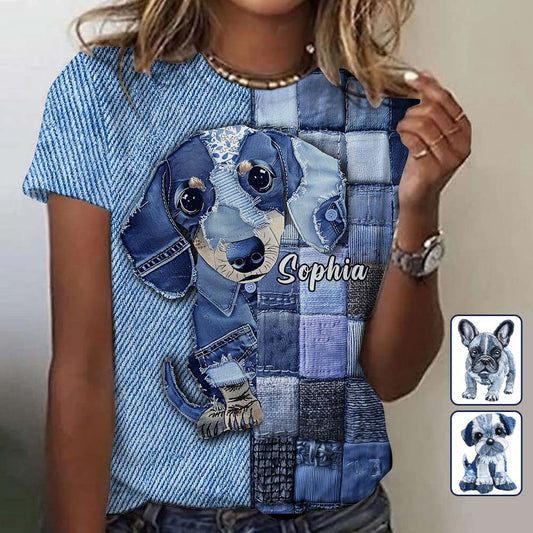 T-shirt personnalisé « Love Dog » avec un chien