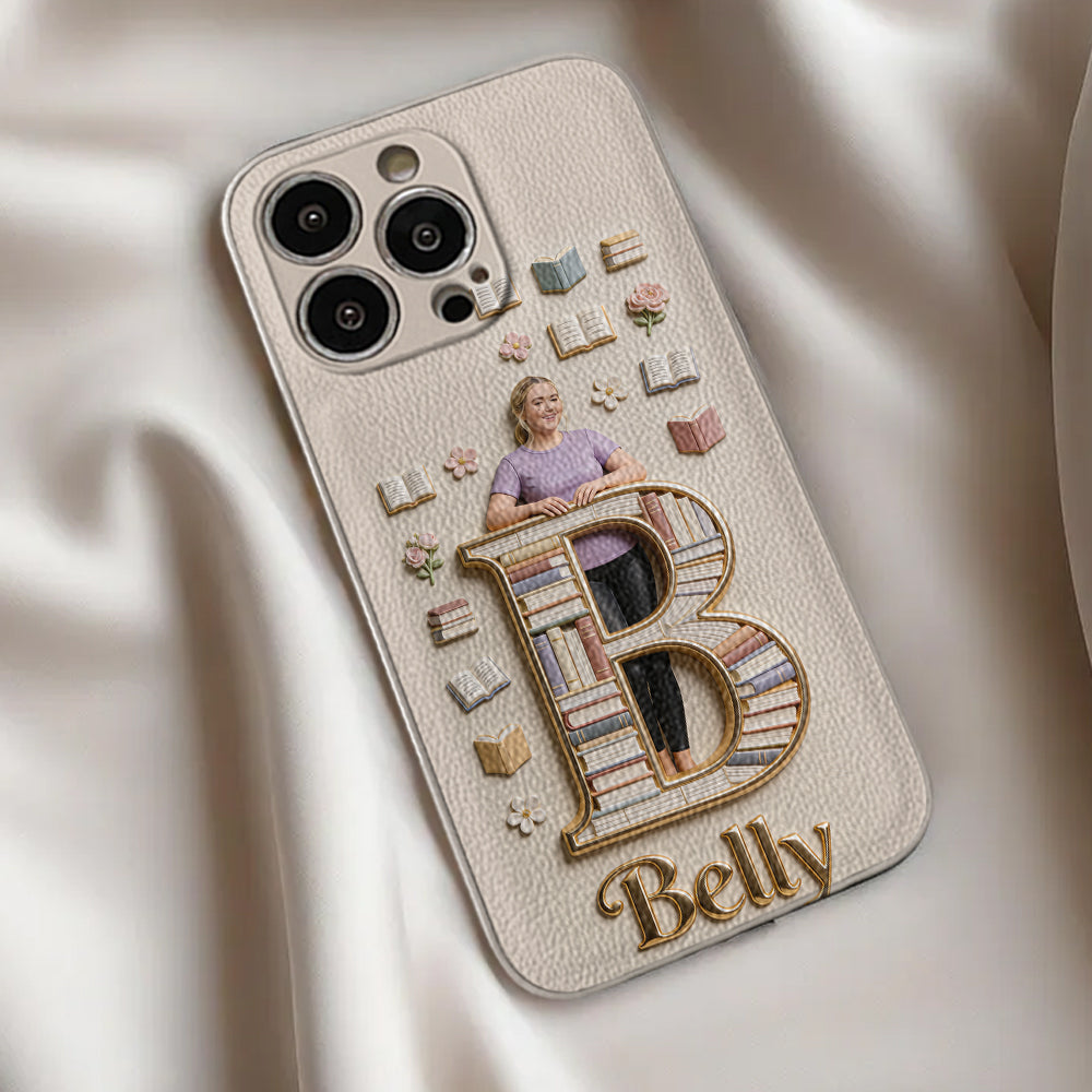 Book Lovers Gift - Personalized Book 3D Embossed Leather Phone Case