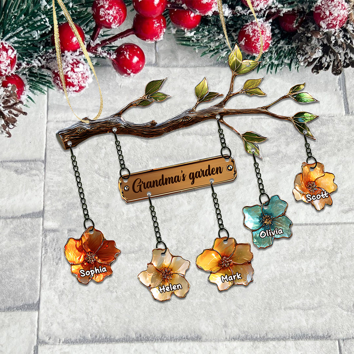 Jardin de grand-mère - Ornement personnalisé pour grand-mère avec charme
