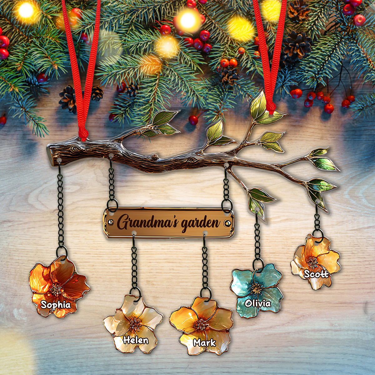 Jardin de grand-mère - Ornement personnalisé pour grand-mère avec charme