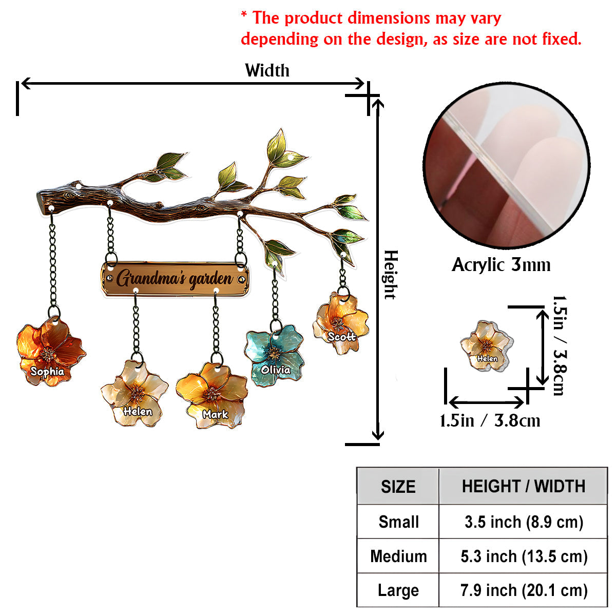 Jardin de grand-mère - Ornement personnalisé pour grand-mère avec charme