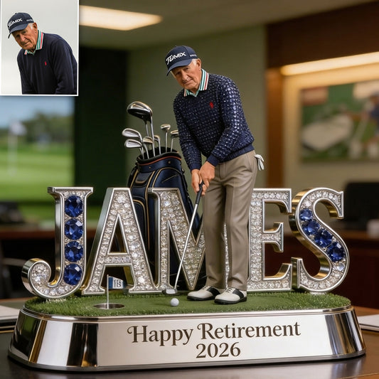 Custom Work Desk Decor For Golf Lover - Personalized Golf Custom Shaped Acrylic Plaque