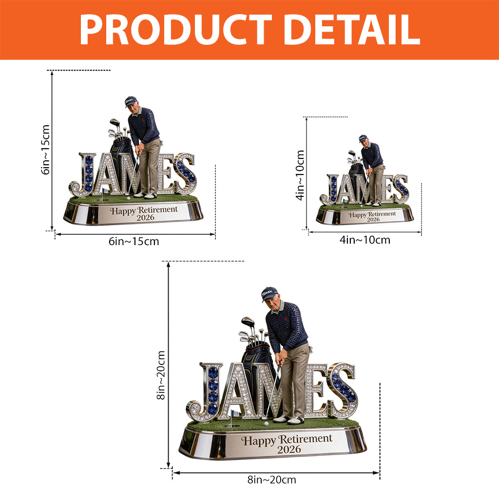 Custom Work Desk Decor For Golf Lover - Personalized Golf Custom Shaped Acrylic Plaque