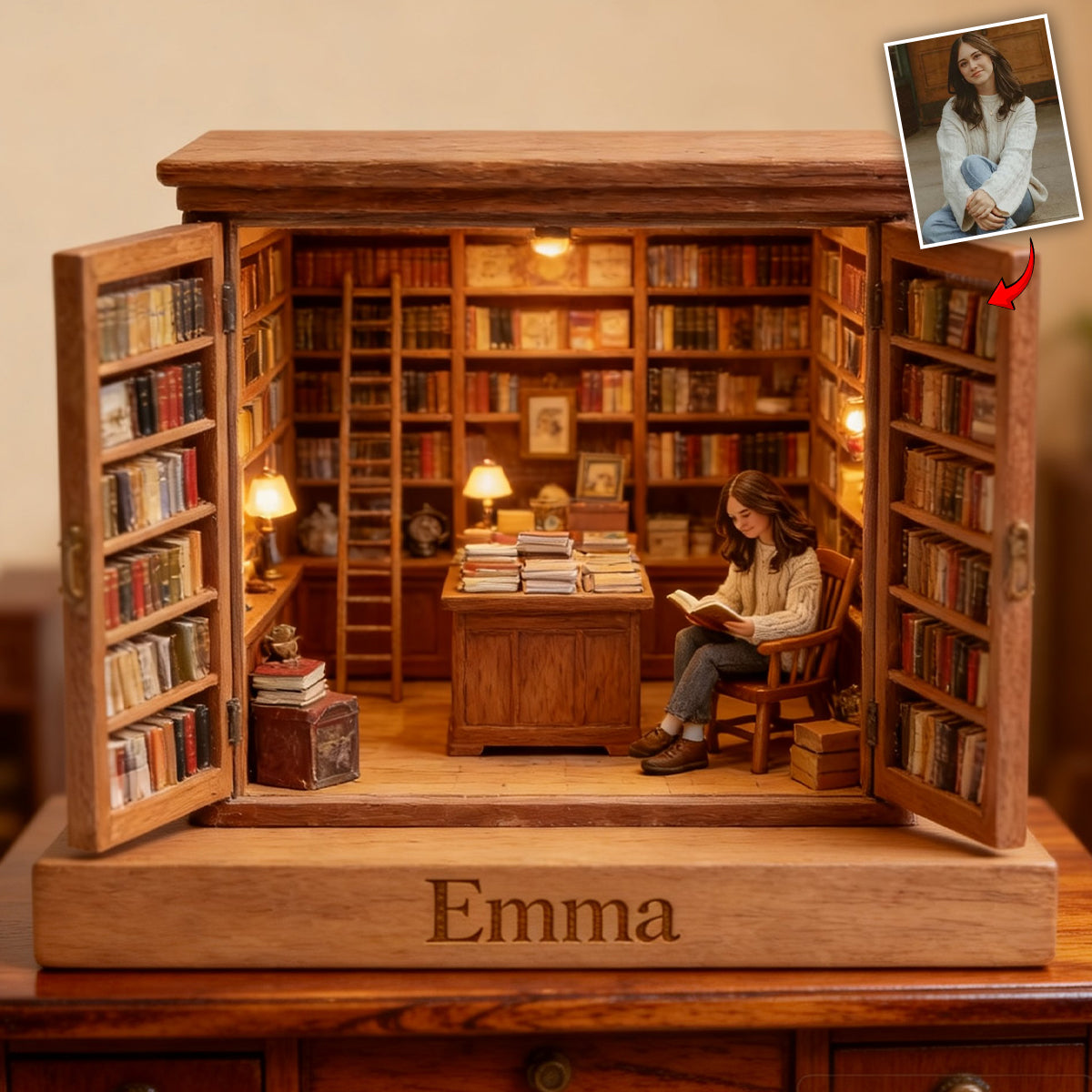 Librairie - Plaque acrylique personnalisée en forme de livre