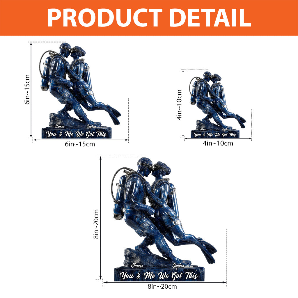 Toi et moi, on gère ! - Plaque acrylique personnalisée de plongée sous-marine en forme de pièce