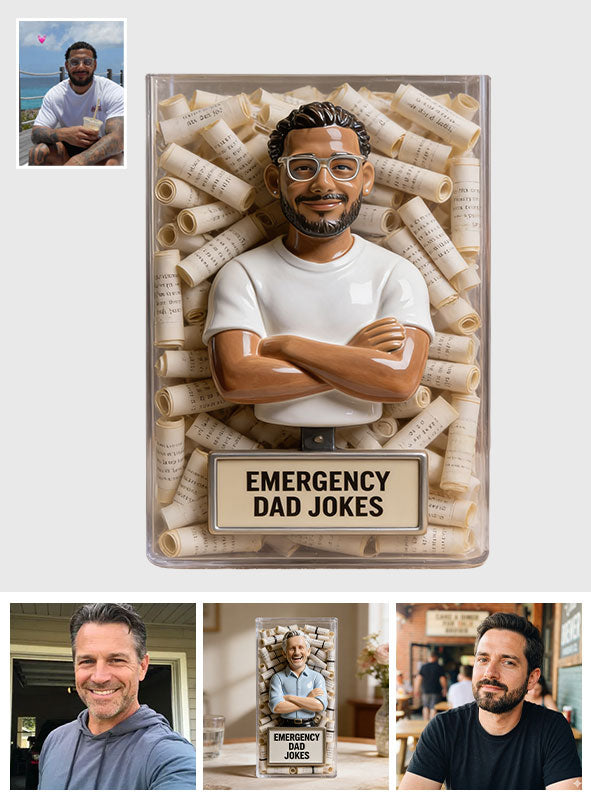 Conteneur de Blagues de Papa d'Urgence - Pot en Acrylique Personnalisé