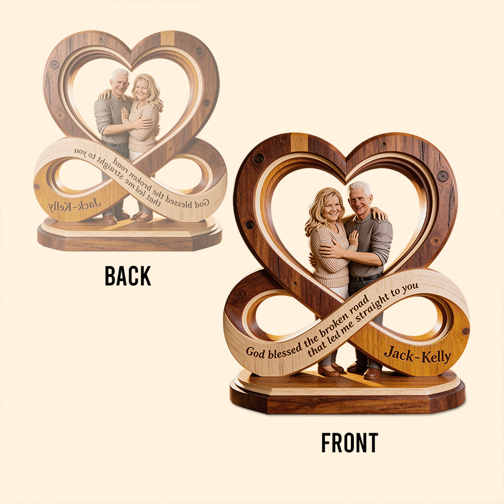 God Blessed The Broken Road - Personalized Couple Custom Shaped Acrylic Plaque