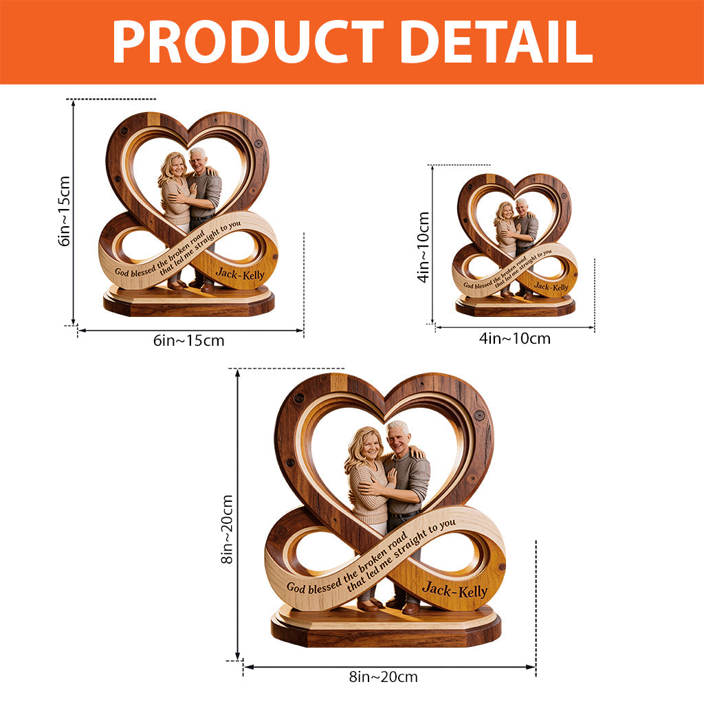 God Blessed The Broken Road - Personalized Couple Custom Shaped Acrylic Plaque