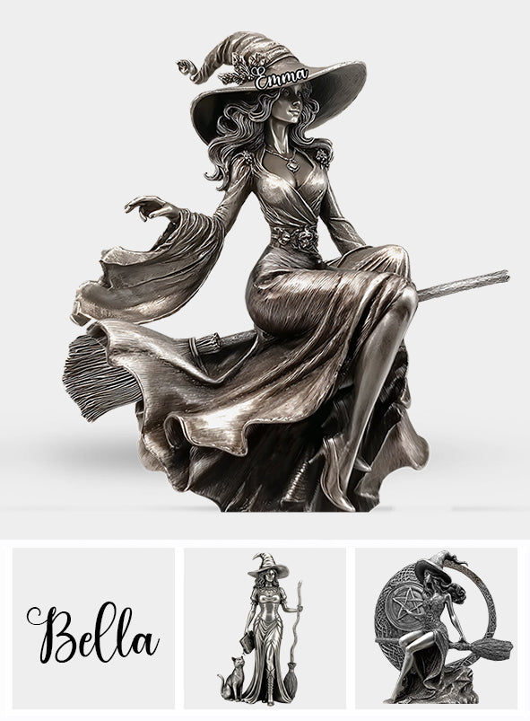 Sorcière gracieuse - Plaque acrylique personnalisée en forme de sorcière