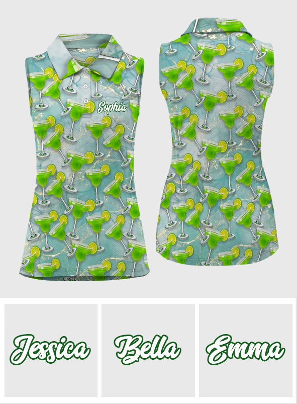Polo de golf sans manches personnalisé Margarita Mulligans