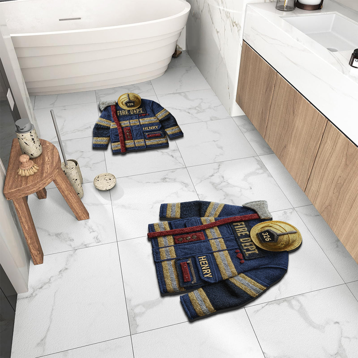 Service d'incendie - Tapis antidérapant personnalisé pour pompiers