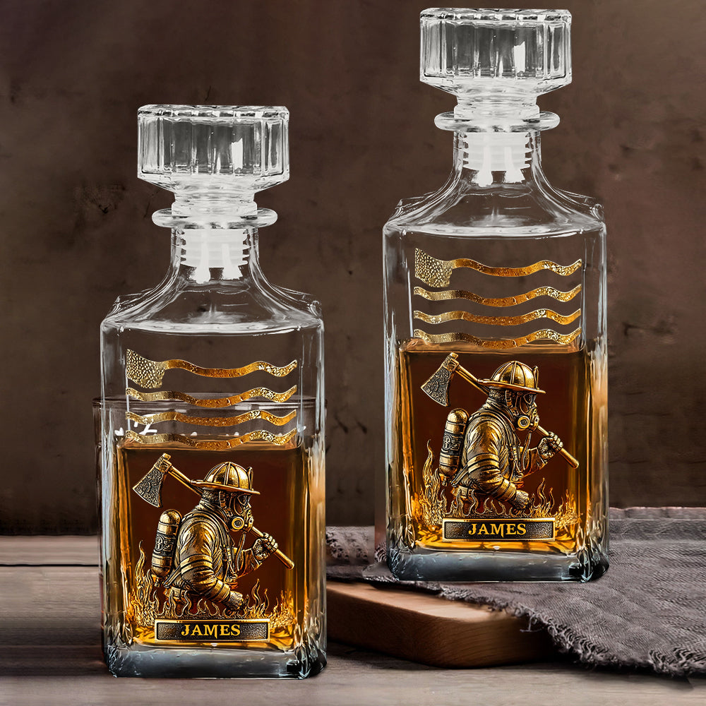 Fier pompier - Coffret carafe à whisky personnalisée pour pompier