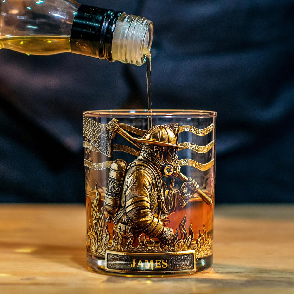 Fier pompier - Coffret carafe à whisky personnalisée pour pompier