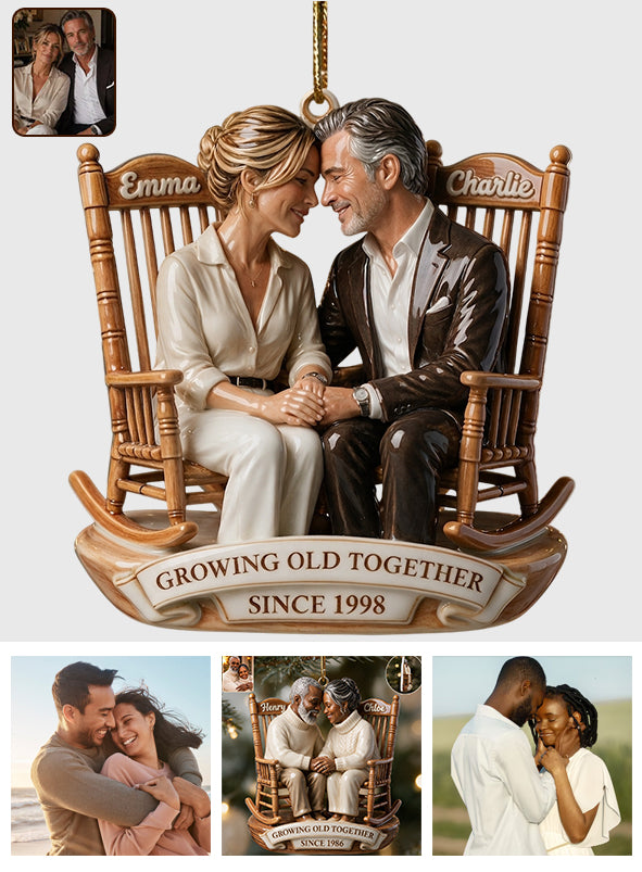 Vieillir Ensemble - Ornement 3D Premium Personnalisé pour Couples