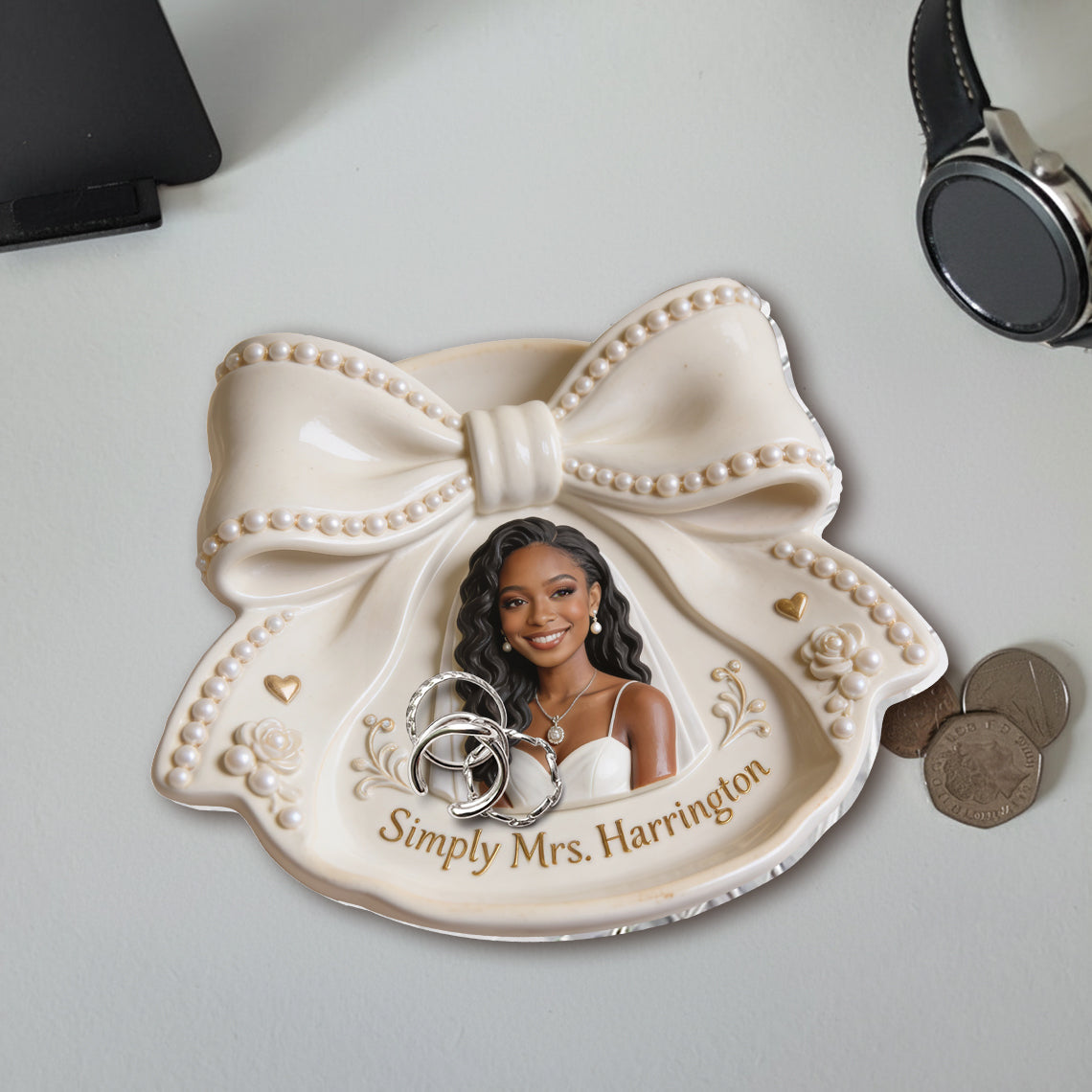 Cadeau de Douche Nuptiale - Plateau de Mariage Personnalisé