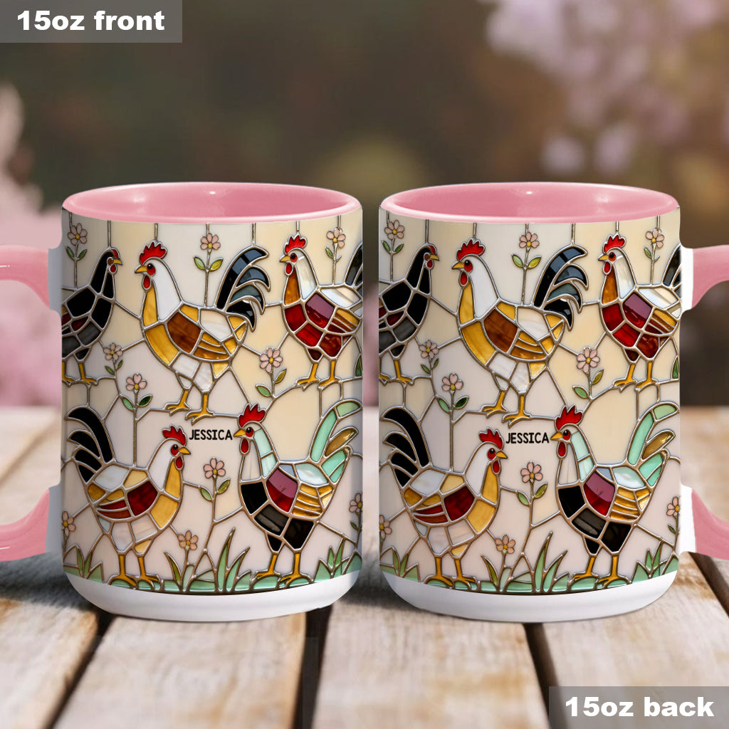Ferme avicole - Mug et sous-verre personnalisés avec motif poulet