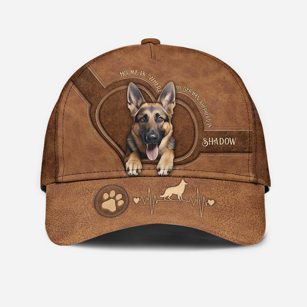 Casquette classique personnalisée « Mon berger allemand, c'est chez moi »