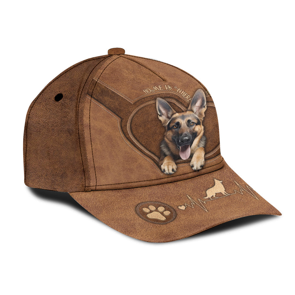 Casquette classique personnalisée « Mon berger allemand, c'est chez moi »
