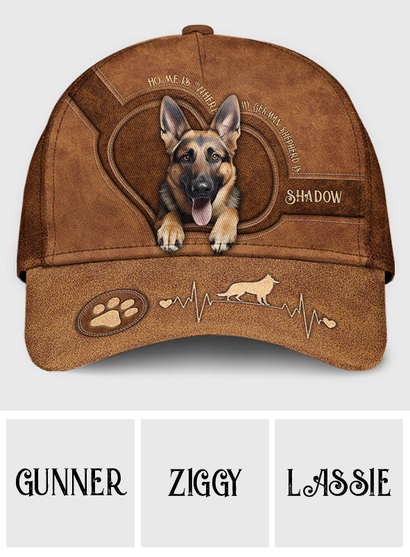 Casquette classique personnalisée « Mon berger allemand, c'est chez moi »
