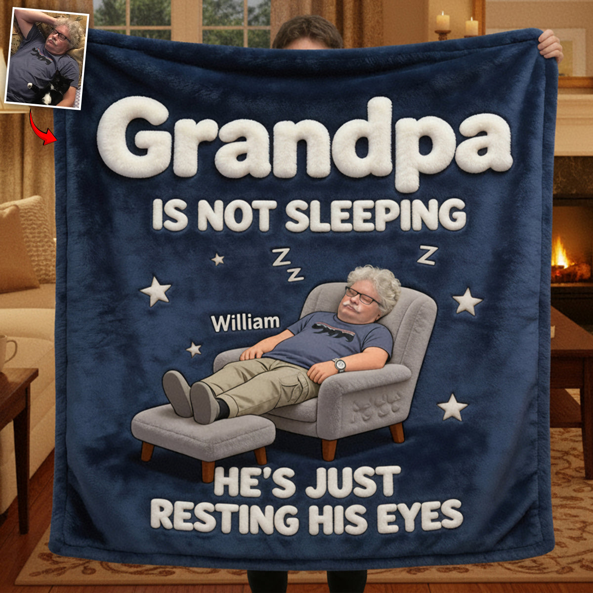 Papa ne dort pas - Couverture personnalisée pour père