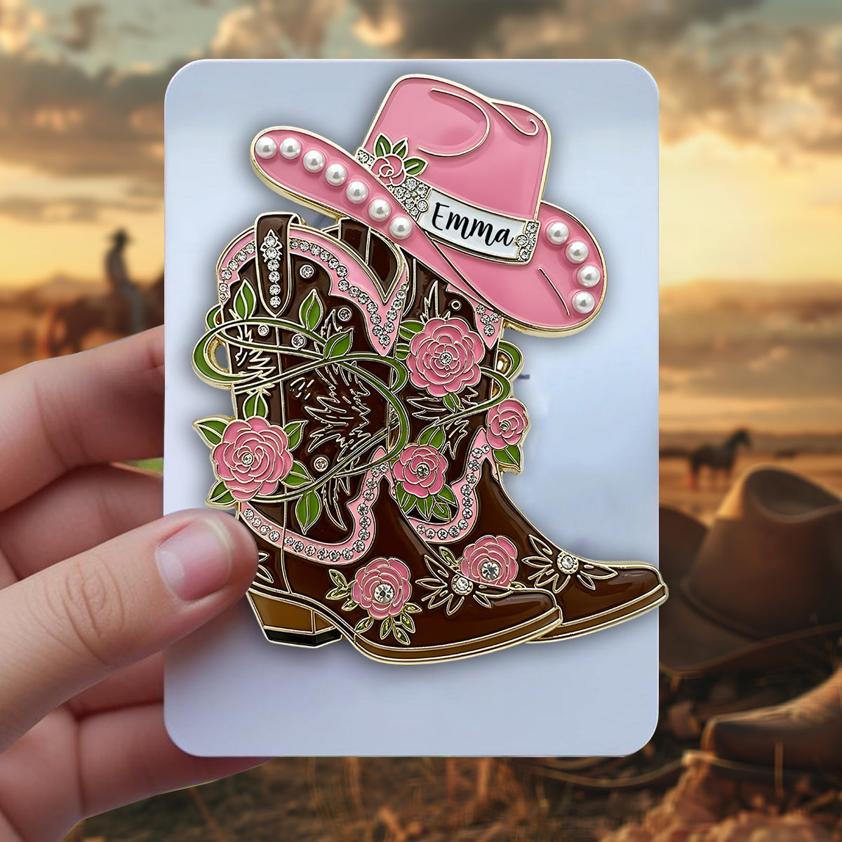 Cowgirl Boots - Personalized Cowgirl Pin