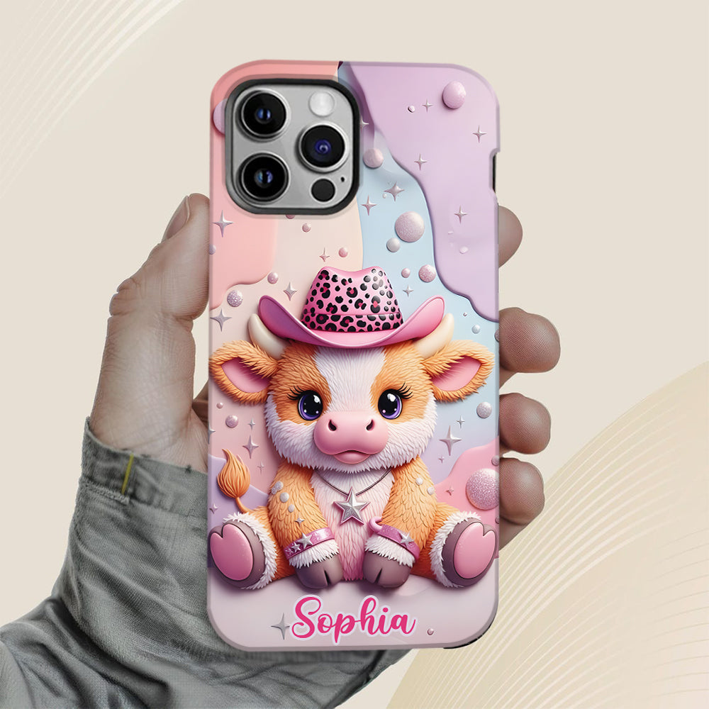 Adorable vache des Highlands - Coque de téléphone personnalisée avec imprimé intégral vache des Highlands