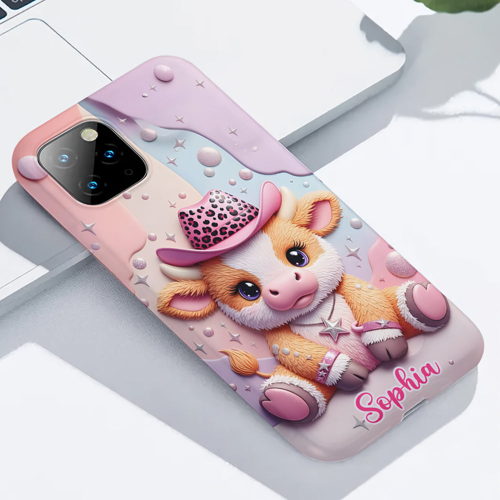 Adorable vache des Highlands - Coque de téléphone personnalisée avec imprimé intégral vache des Highlands