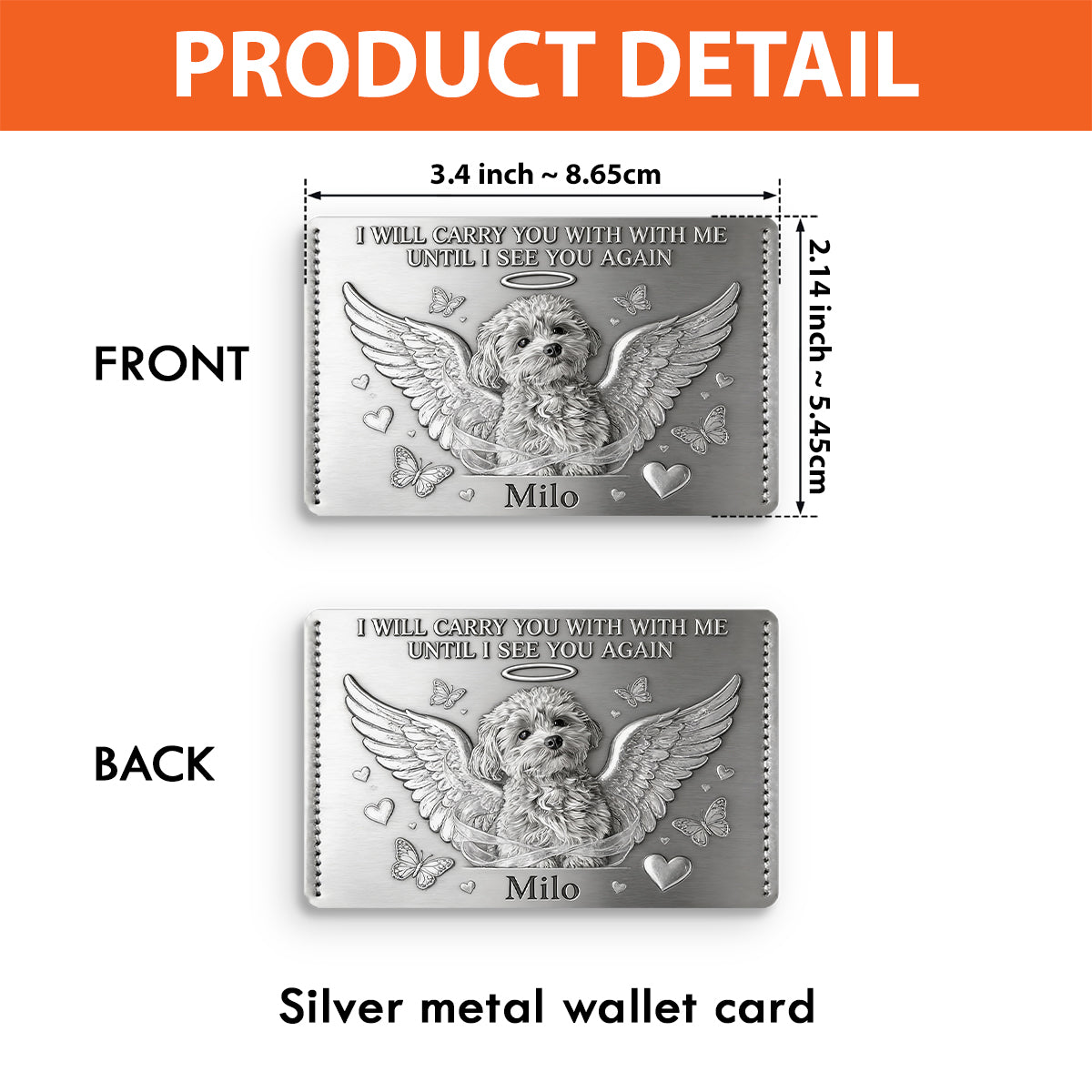 Je te porterai toujours avec moi - Carte personnalisée pour portefeuille pour chien
