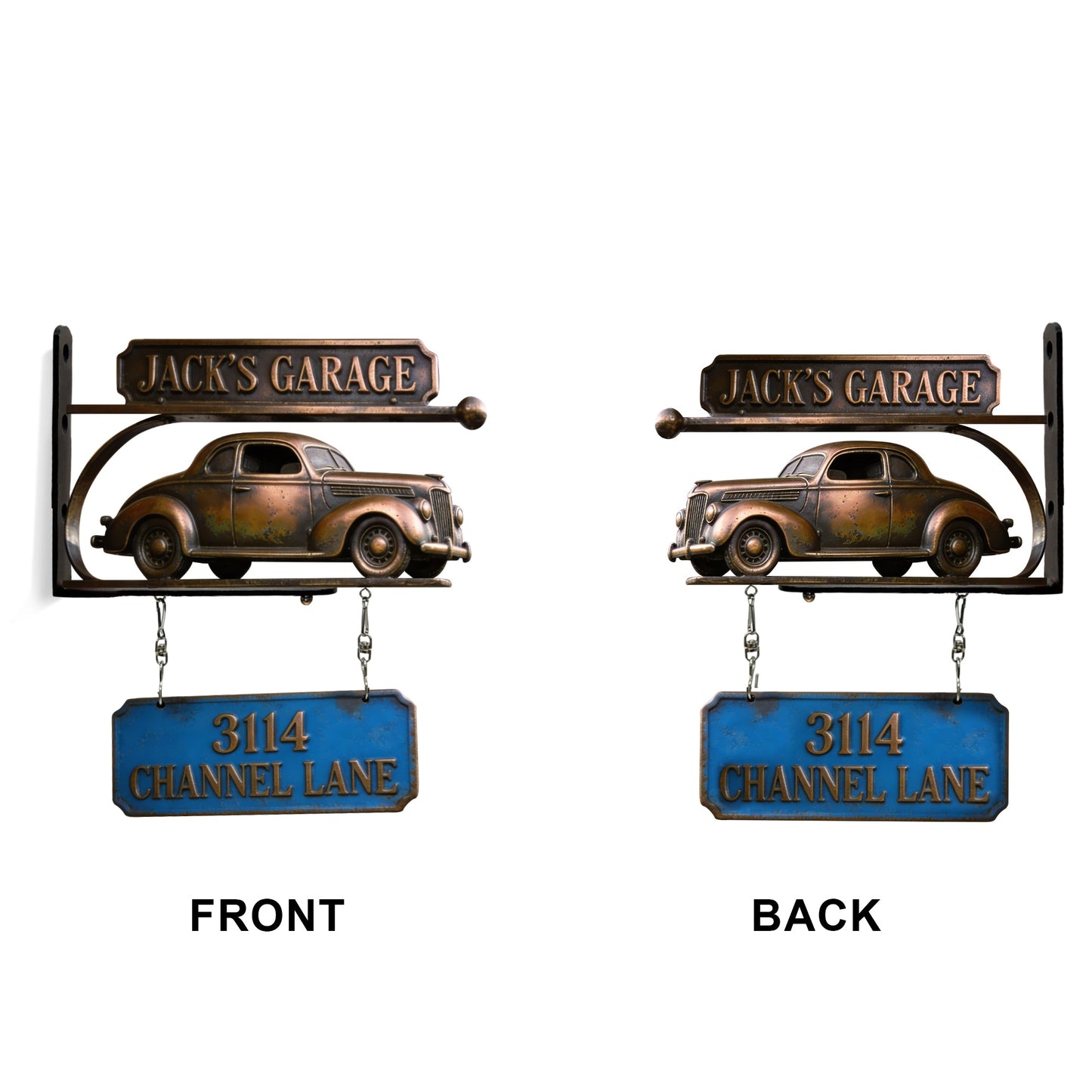 Custom Name Car Garage - Personalized Car Lover Wooden Wall Mount Sign
