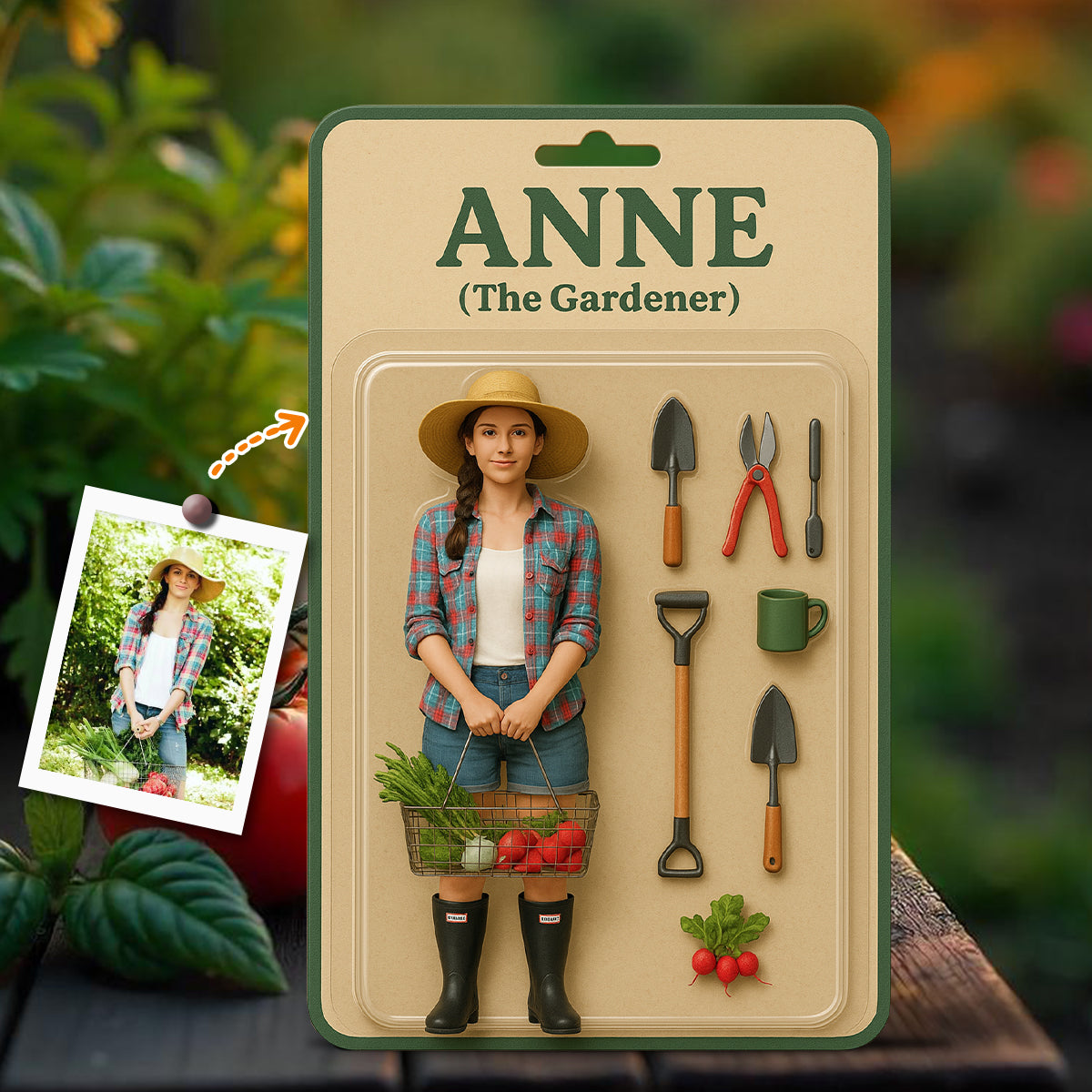 Custom Figure From Photo - Personalized Gardening Custom Shaped Acrylic Plaque