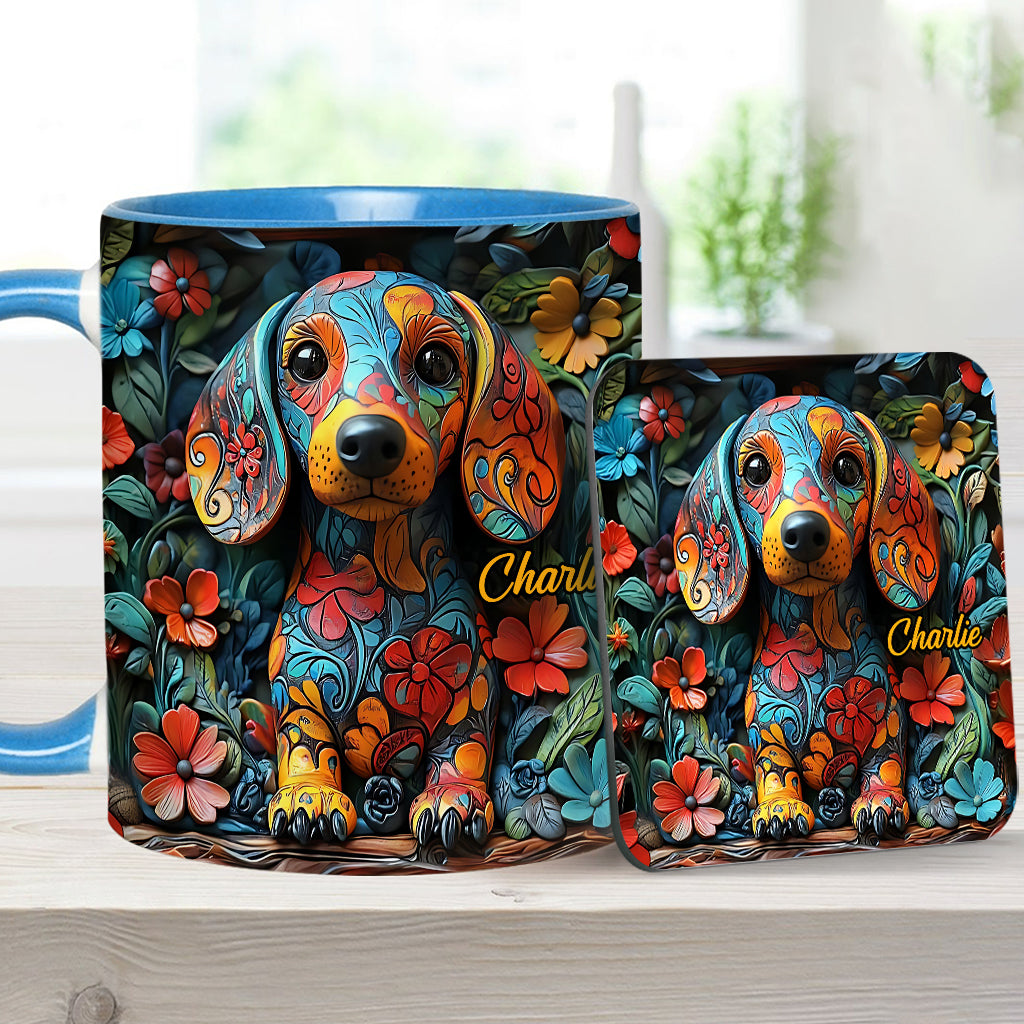 Love Dachshunds - Personalized Dachshund Accent Mug
