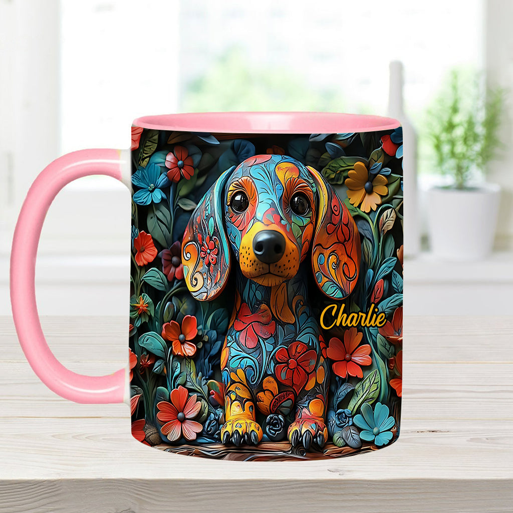 Love Dachshunds - Personalized Dachshund Accent Mug